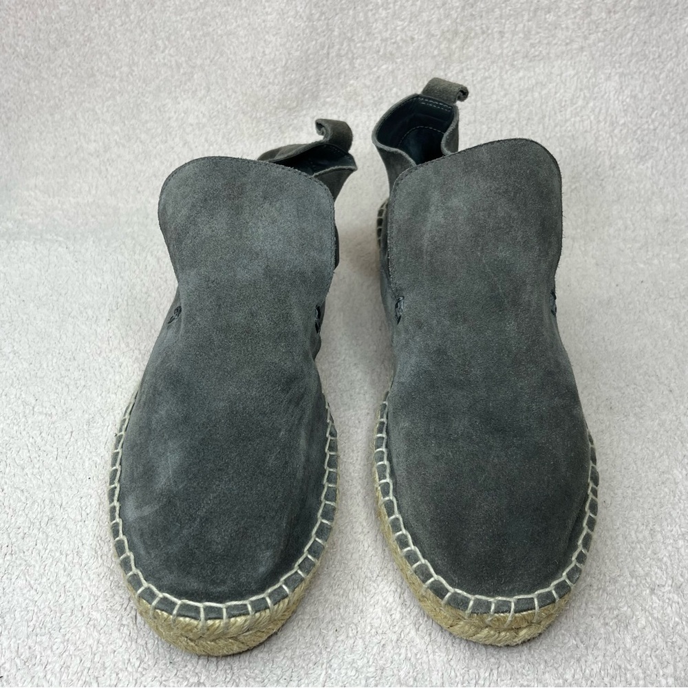 Vince Ronan Suede Slip/Pull On Espadrille Flat Ankle Booties Women’s 8 Gray Boho - Picture 8 of 12